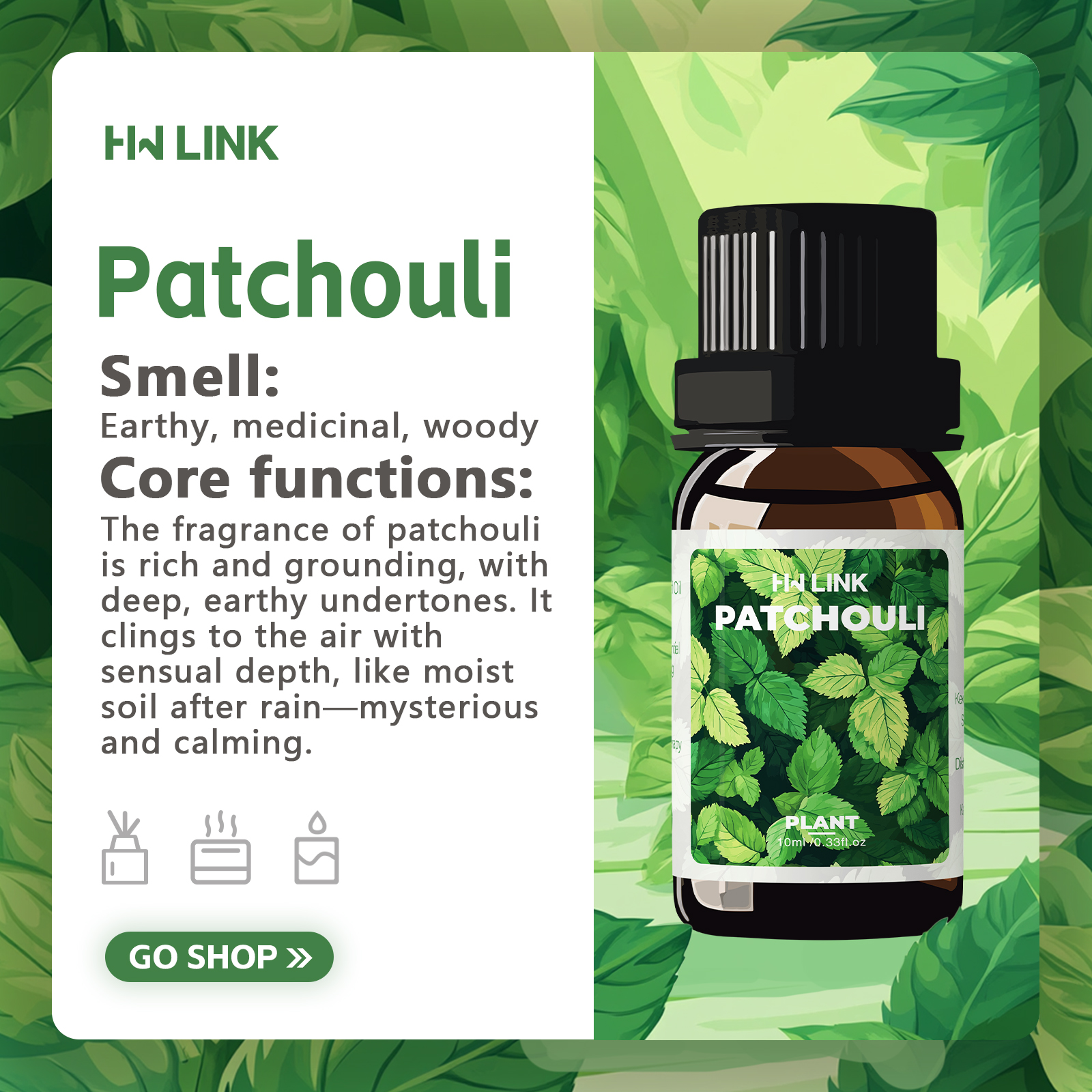 10ml Patchouli Essential Oils  - Home Fragrance Accessories review and price