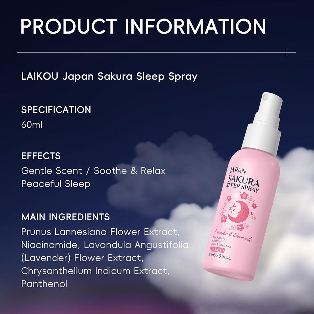 LAIKOU Sakura Sleep Spray 60ml - Lavender Pillow Spray review and price