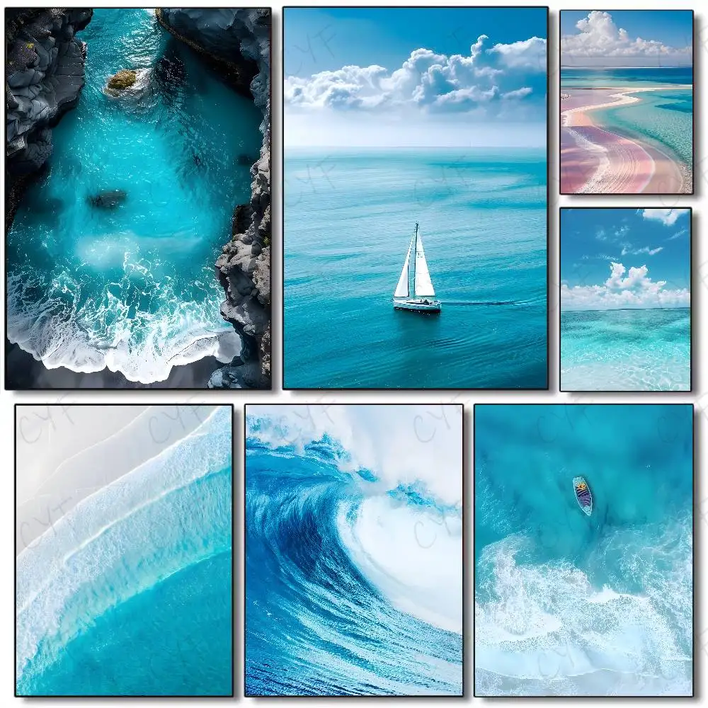 Beach Ocean Wave Poster Wall A - Home Fragrance Ocean Breeze review and price