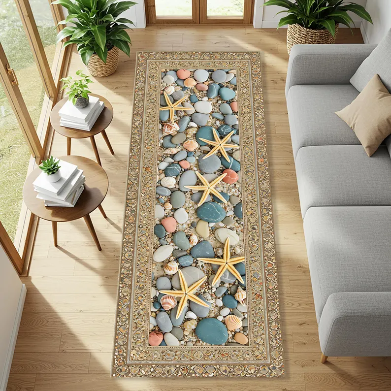 Abstract Ocean Runner Rug Coas - Home Fragrance Ocean Breeze review and price