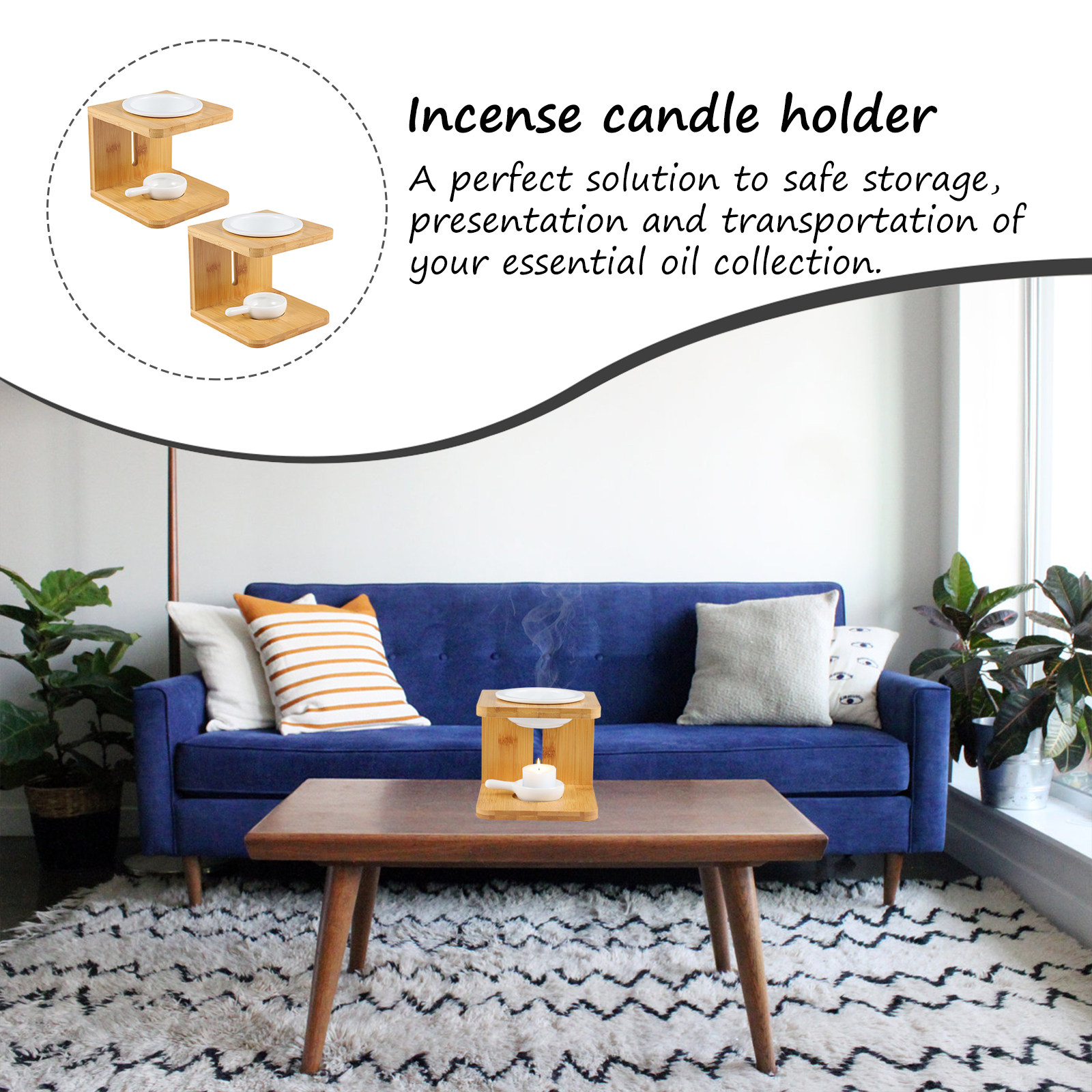 2Sets Bamboo Incense Burner Ec - Home Fragrance Incense review and price